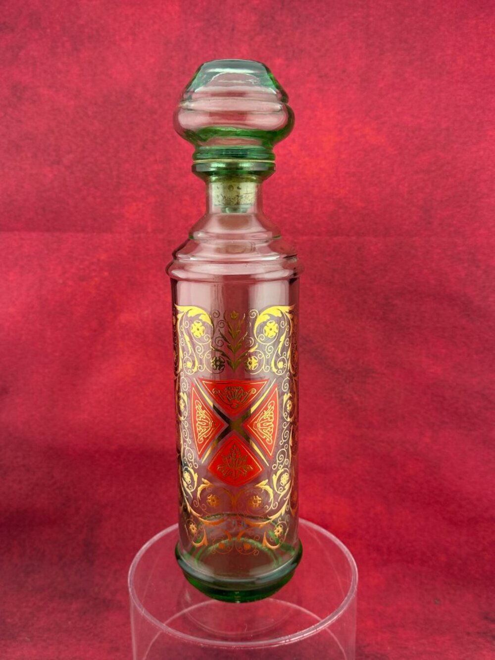 VINTAGE OLD FITZGERALD KENTUCKY WHISKEY DECANTER w/ UNIQUE GLASS STOPER 12" TALL